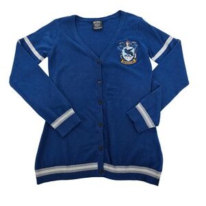 Harry Potter Ravenclaw Cardigan Sweater Womens M Blue Button Front